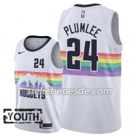 Kinder NBA Denver Nuggets Trikot Mason Plumlee 24 2018-19 Nike City Edition Weiß Swingman